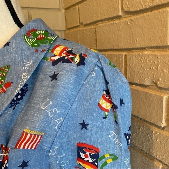 Vintage 70’s Winnie Womens Smocked Cottage Core All Over Print Blouse 15 / 16 - Picture 4 of 9